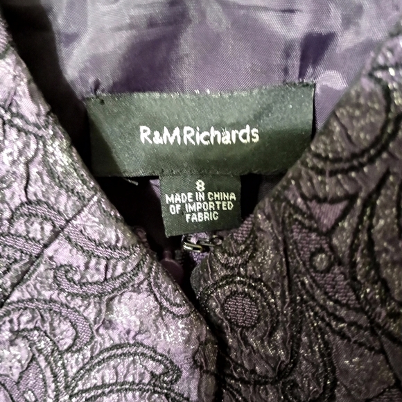 R&M Richards Women’s Two-Piece Lace Overlay Dress with Jacket Purple Sz 8 - Picture 2 of 11